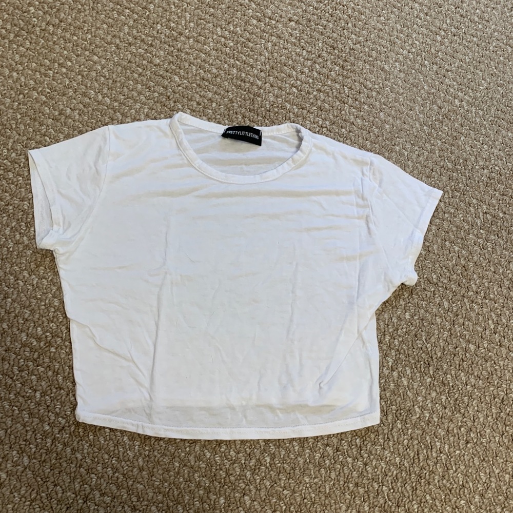 PLT white cropped tee